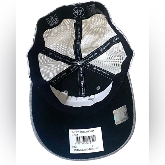 NFL Cleveland Browns‘47 Contender Heathered GreyWhite Cap Flex Fit Mens OSFA NWY - Picture 9 of 11